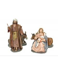 Jouluseimihahmot 21 cm, Maria, Joosef, Jeesus, enkeli, aasi. lehmä - 28380B