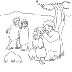 Jeesus siunaa lapsia-värityskuvat