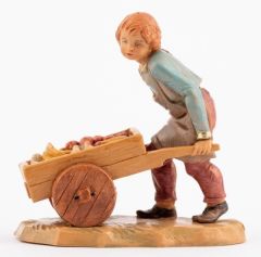 Jouluseimihahmo Maalaispoika työntää kärryjä 12 cm - 232