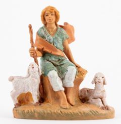 Jouluseimihahmo Paimenpoika ja lampaat 12 cm - 249