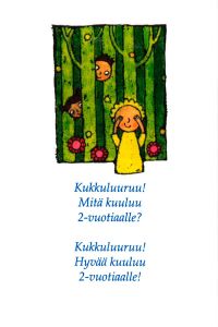 Onnittelukortti 2-vuotiaalle (Haiko) 20 kpl