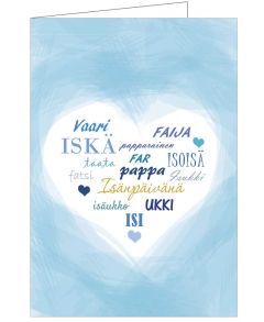 Isänpäiväkortti Vaari Iskä Faija 2-osainen