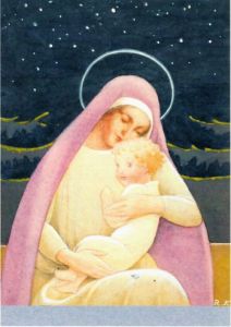 Joulukortti Äiti ja lapsi 5 kpl