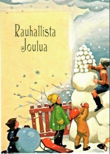 Joulukortti Lapset lumileikeissä 5 kpl