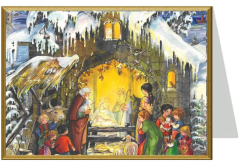 Joulukortti kaksiosainen nro 99557 Jeesus on syntynyt 