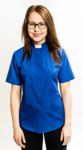 Kirkkaansininen lyhythainen pantapaita naiselle, Ateljé Solemnis