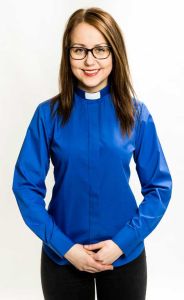 Kirkkaansininen pitkähihainen pantapaita naiselle, Ateljé Solemnis