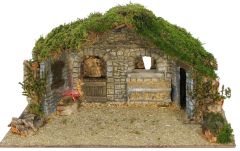 Korkkipuinen talli leditakalla 12-15 cm hahmolle