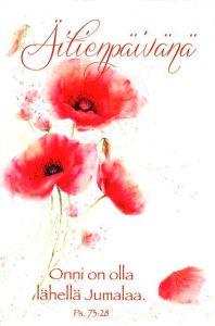 Äitienpäiväkortti kaksiosainen kuorella Onni on olla lähellä Jumalaa