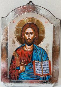 Ikoni kupoli, Kristus Kaikkivaltias 10 x 15 cm hopea