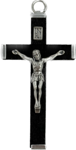 Krusifiksiriipus musta 5,5 cm