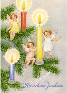 Joulukortti Kuusen enkelit 5 kpl