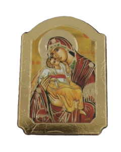 Ikoni kupoli, Maria ja Jeesus 5.5 x 7.5 cm kulta