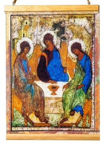 Ikonikangas Pyhä Kolminaisuus julistepuilla pieni 