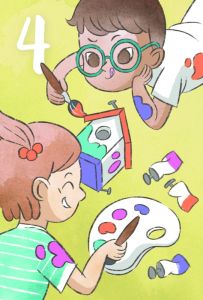 Onnittelukortti 4-vuotiaalle Mestaripiirros 20 kpl YH-769