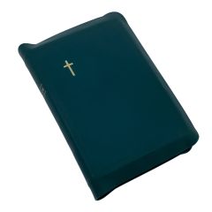 Nahkakantinen pienoisraamattu, sinivihreä 2707J