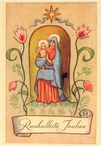 Joulukortti nostalginen Maria ja Jeesus 5 kpl