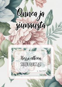 Onnea ja siunausta magneettikortti 