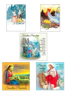 Pääsiäiskortit Pääsiäistoivotus 5 kpl