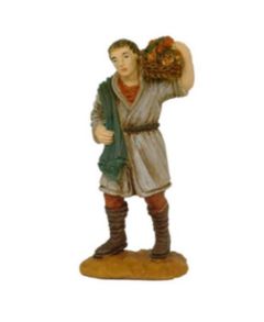 Jouluseimihahmo Paimen hedelmäkori olkapäällä 8 cm - 08013