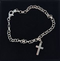 Papuranneketju ristillä hopea