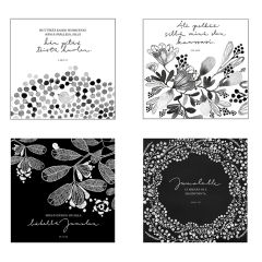 Mustavalkoiset postikortit raamatunlauseilla 8 korttia