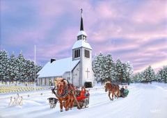 Postikorttisarja Pyhän ristin kirkko Kuusamo 6 kpl