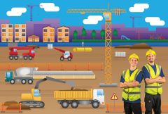 Puistopartio työmaalla -palapeli (48 palaa)