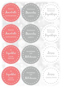 Tarra-arkki Kunnia Jumalalle + muut  - 12 tarraa