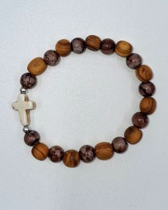 Rannekoru Risti - oliivipuuta ja luonnonkiviä