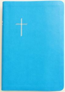 Raamattu Kansalle, keskikokoinen, turkoosi, reunahakemisto