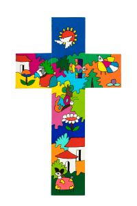 Värikäs risti 30 cm El Salvadorista