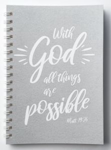 Kierrevihko With God all things are possible, harmaa