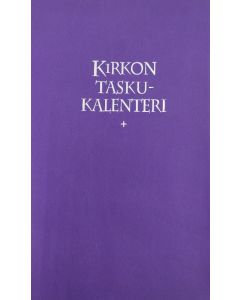 Kirkon taskukalenteri 2023 vuosipaketti + lilat pujotuskannet, kynänpidike