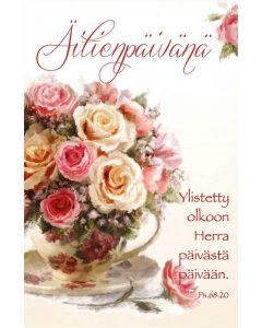 Äitienpäiväkortti Kukkakimppukuppi 2-os. + kuori
