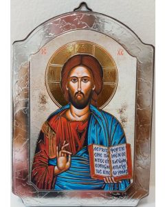 Ikoni kupoli, Kristus Kaikkivaltias 10 x 15 cm hopea