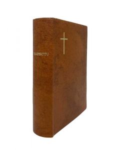 Raamattu keskikoko ruskea rouhenahka, kultasyrjä, reunahakemisto