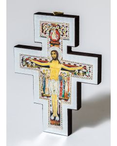 San Damianoksen risti 8,5x6,2 cm hopea
