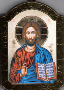 Ikoni kupoli, Kristus Kaikkivaltias 10 x 15 cm kulta