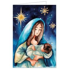 Jouluevankeliumikortti Maria ja tähti 2-osainen