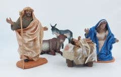Jouluseimihahmot 10 cm Maria, Joosef, Jeesus, aasi ja härkä - 10500