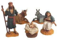 Jouluseimiryhmä Maria, Joosef, Jeesus, aasi, härkä 8 cm - 09700