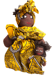 Äiti ja vauvanukke Keniasta
