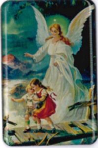 Magneetti Suojelusenkeli ja lapset sillalla paksu