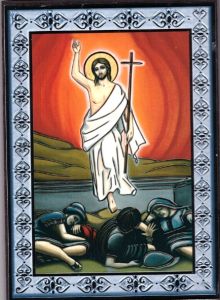 Puutaulu Ylösnoussut Jeesus  hopeakuviokehys 10x15 cm