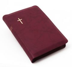 Nahkakantinen keskikokoinen Raamattu viininpunainen, vetoketju ja reunahakemisto 3813 JRH