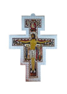 San Damianon risti 13,5 x 9,7 cm hopea
