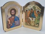 Diptyykki iso Jeesus ja Pyhä Kolminaisuus 14x21 cm