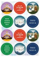 Tarra-arkki pyöreä Kiitos sulle Jeesuksemme - 12 tarraa