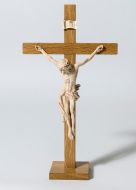 Pöytäkrusifiksi 30 cm mäntyä puisella corpuksella